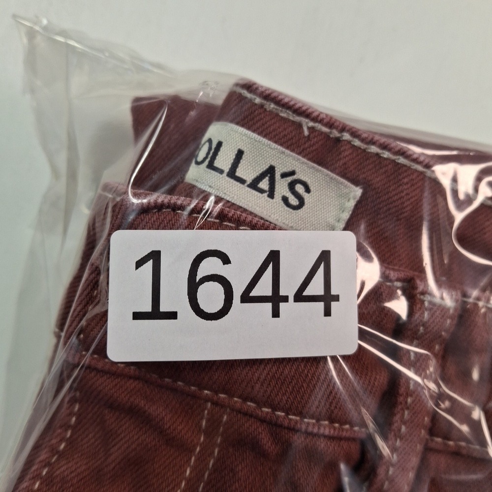 Rollas High Rise Wide Leg Jeans Terracotta Red Contrast Stitch Size 28 Aussie 10 - Picture 10 of 11